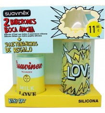Suavinex Pack Biberon Silicone Pop Art Baby