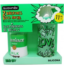 Suavinex Pack Biberon Silicona Pop Baby Art