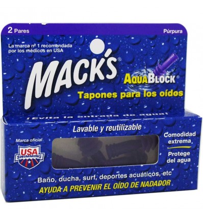Macks Tapones Aquablock 2 pares