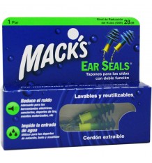 Macks Tapones Ear Seals Goma Cordon 1 par