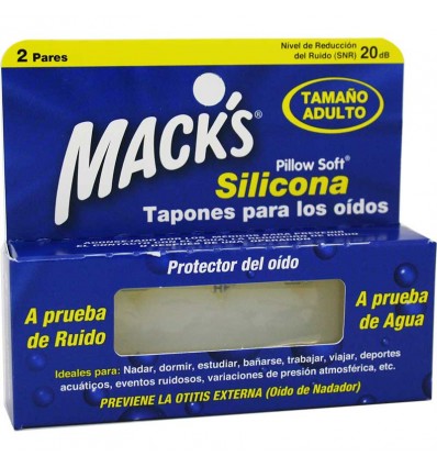 Macks Earplugs Silicone Adult 2 Pairs