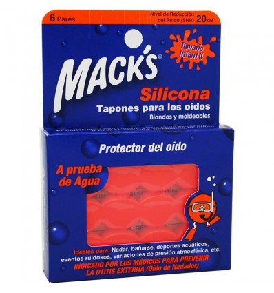 Macks Tapones Silicona Infantil 6 Pares