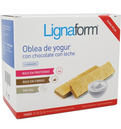 Lignaform Oblea Yogur Chocolate Leche 5 Unidades