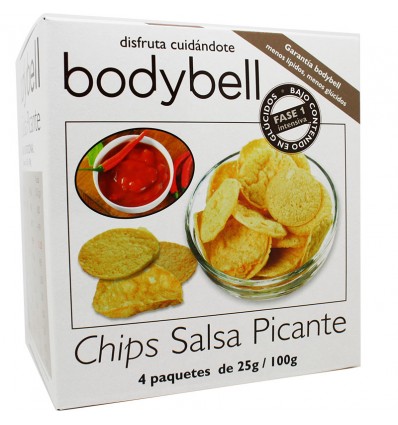 Bodybell Chips Salsa Picante 4 Sobres 100 g