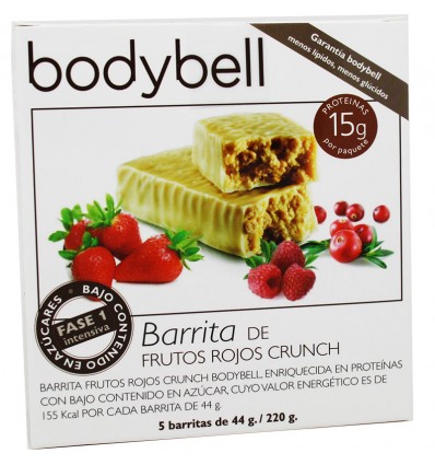 Bodybell Barritas Frutos Rojos Crunch 5 Unidades