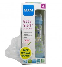 Mam Baby Bottle Anticolico 260 ml blue foxes nipples free