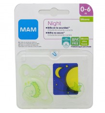 Mam Baby Chupete Night Silicona 0-6 meses verde polliito