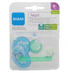 Mam baby Chupete Night Silicona azul blanco