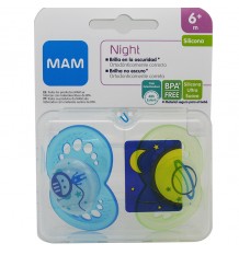 Mam baby Chupete Night Silicona azul verde