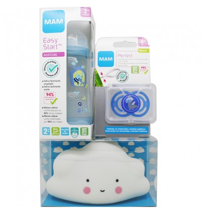 Mam Bottle 260 ml Pacifier Perfect 6 m Cloud Quitamiedos blue