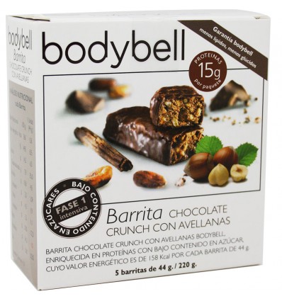 Bodybell Barritas Chocolate Avellana 5 Unidades