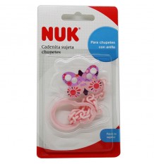 Nuk Chain Sujetachupete With A Ring Butterfly Pink