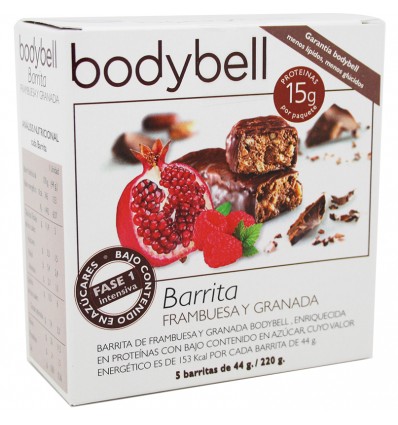 Bodybell Barrita Frambuesa Granada 5 Unidades 44 g