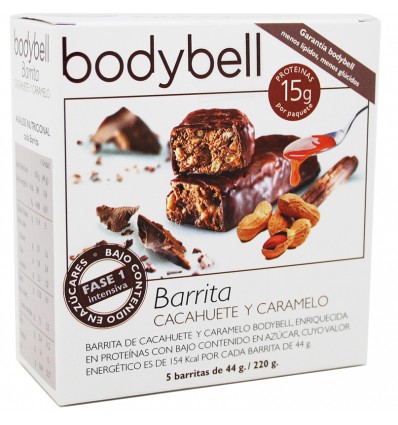 Bodybell Barrita Cacahuete Caramelo 5 Unidades 44 g Bodybell Barrita Cacahuete Caramelo 5 Unidades 44 g