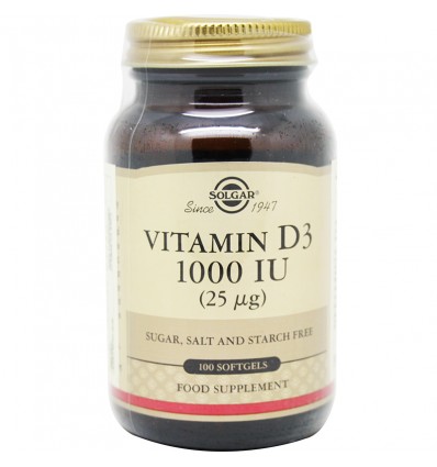 Solgar Vitamine D3 1000UI 100 Capsules