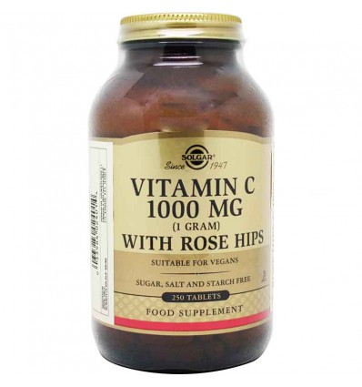 Solgar Vitamina C Rose Hips 1000mg 250 Comprimidos