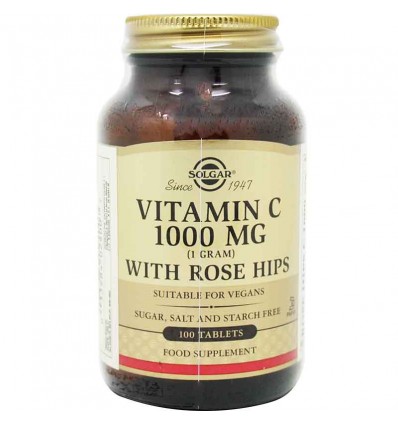 Solgar Vitamine C de l'églantier 1000mg 100 comprimés