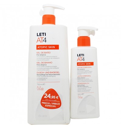 Leti At4 Leche Corporal 250 ml Gel Baño 750 ml