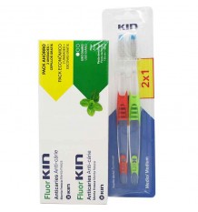 Fluorkin Anticaries Pasta Duplo 250 ml Regalo 2 Cepillos Medios