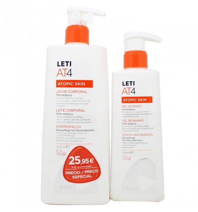 Leti At4 Leche Corporal 500 ml Gel Baño 250 ml