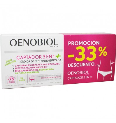Oenobiol Captador 3 en 1 Plus Duplo 2x60 capsulas Oenobiol Captador 3 en 1 Plus Duplo 2x60 capsulas