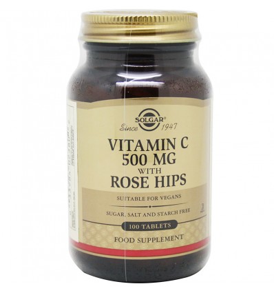 Solgar Vitamin C Rose Hips 500 mg 100 Tablets
