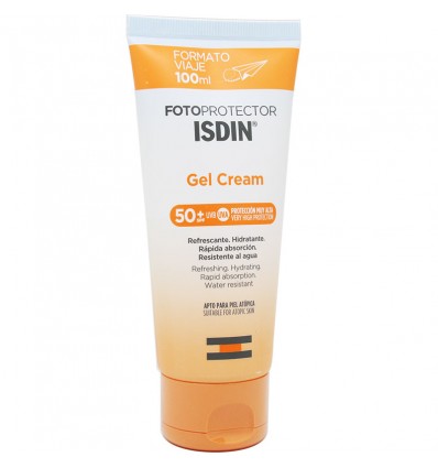 Fotoprotector Isdin 50 Gel Crema 100 ml Formato Viaje Fotoprotector Isdin 50 Gel Crema 100 ml Formato Viaje