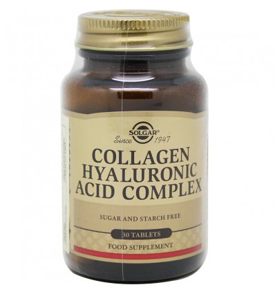Complexe d'Acide Hyaluronique de Collagène Solgar 30 Comprimés