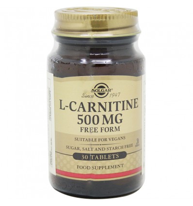 L-Carnitina 500 mg Solgar 30 Comprimidos