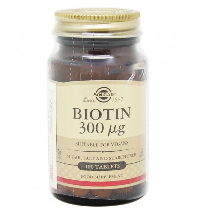 Biotina Solgar 300 microgramos 100 comprimidos