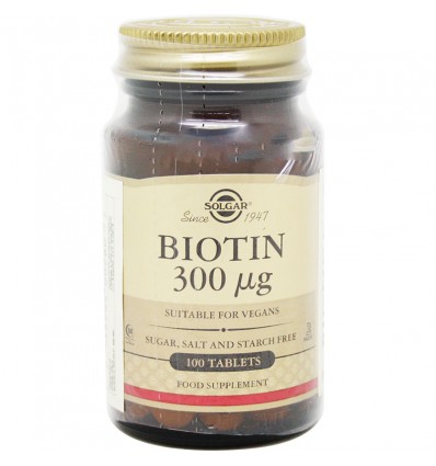 Biotina Solgar 300 microgramos 100 comprimidos Biotina Solgar 300 microgramos 100 comprimidos