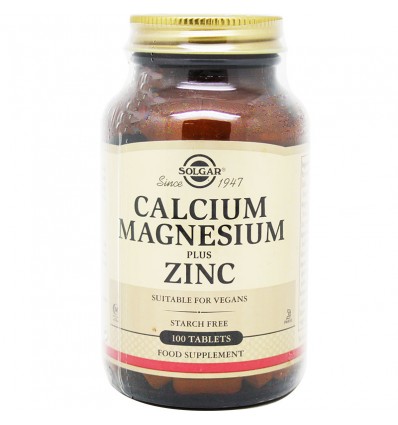 Solgar Calcium Magnésium Plus Zinc 100 comprimés