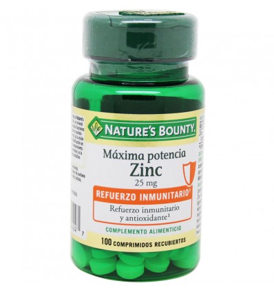 Nature's Bounty Zinc 25 mg Maxima Potencia 100 comprimidos Nature's Bounty Zinc 25 mg Maxima Potencia 100 comprimidos