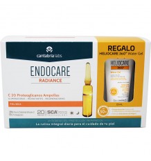 Endocare Pack Radiance C 20 Protéoglycanes 30 Ampoules + Heliocare de l'Eau gel 15 ml