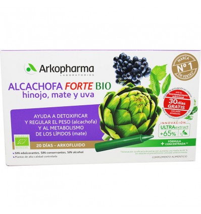 Arkofluido Alcachofa Hinojo Mate y Uva Bio 20 Ampollas