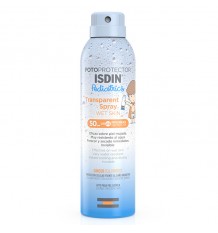 De la crème solaire Isdin Pédiatrie 50 Transparent spray sur la peau Mouillée 250 ml