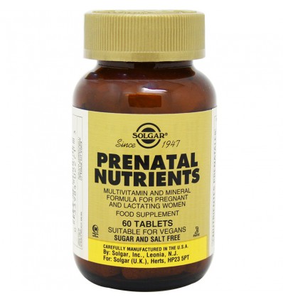 Solgar Nutrientes Prenatal 60 Comprimidos