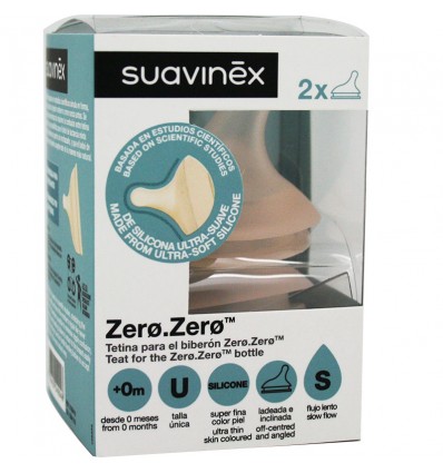 Suavinex Zero Zero Tetina Silicona S Flujo Lento 2 Unidades Suavinex Zero Zero Tetina Silicona S Flujo Lento 2 Unidades