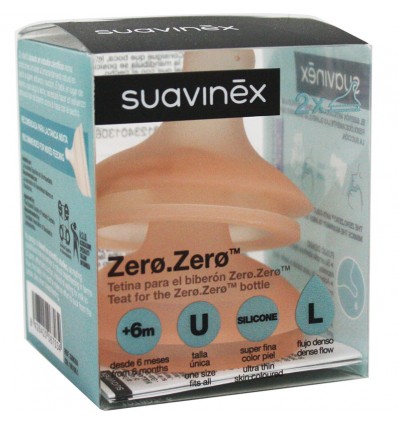 Suavinex Zero Zero Tetina Silicona L Flujo Rapido 2 Unidades