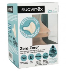 Suavinex Zero Zero Tetina Silicone De Fluxo Adaptável 2 Unidades