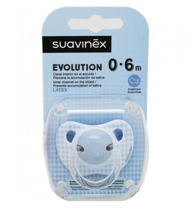Suavinex Chupete Evolution Latex 0-6 meses Azul Suavinex Chupete Evolution Latex 0-6 meses Azul