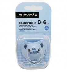Suavinex Chupete Evolution Latex 0-6 meses Azul Coche Numero