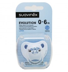 Suavinex Chupete Evolution Latex 0-6 meses Azul Coche Banderas