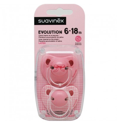 Suavinex Chupete Evolution Latex 6-18m Rosa Lazo