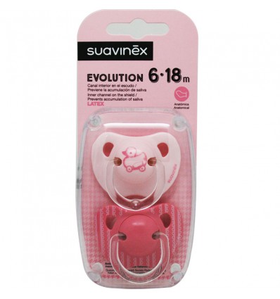 Suavinex Chupete Evolution Latex 6-18m Rosa Pato