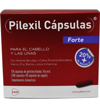 Pilexil Forte de 100 Capsules de Cadeau de 20 capsules