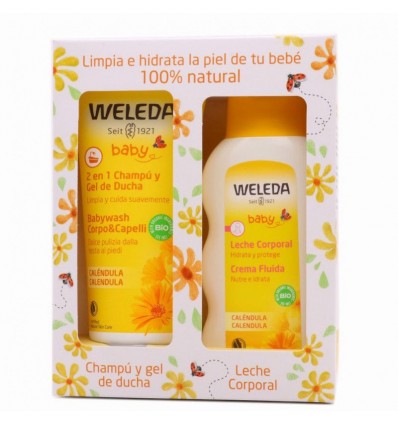 Weleda Caléndula Pack Champú 200ml + Leche Corporal Bebé 200ml