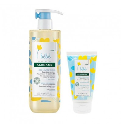 Klorane Bebé Gel Limpiador Suave 500ml + Leche Hidratante 75ml Klorane Bebé Gel Limpiador Suave 500ml + Leche Hidratante 75ml