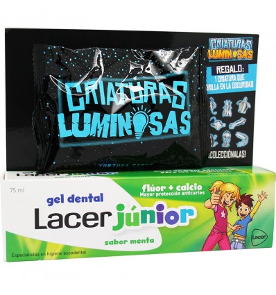 Lacer Junior Gel Menta 75 ml + Criaturas Luminosas