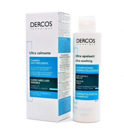 Dercos Champú Ultra Calmante Uso Frecuente Cabello Normal a Graso 200ml